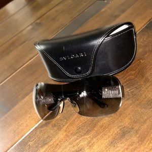 Bvlgari Shield Gradient Sunglasses with rhinestone detail